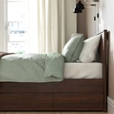 SONGESAND Bed frame with 2 storage boxes, brown/Leirsund, 160x200 cm