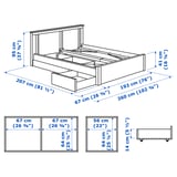 SONGESAND Bed frame with 2 storage boxes, white, 180x200 cm