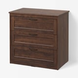 SONGESAND Chest of 3 drawers, brown, 82x81 cm
