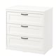 Option: SONGESAND Chest of 3 drawers, white, 82x81 cm