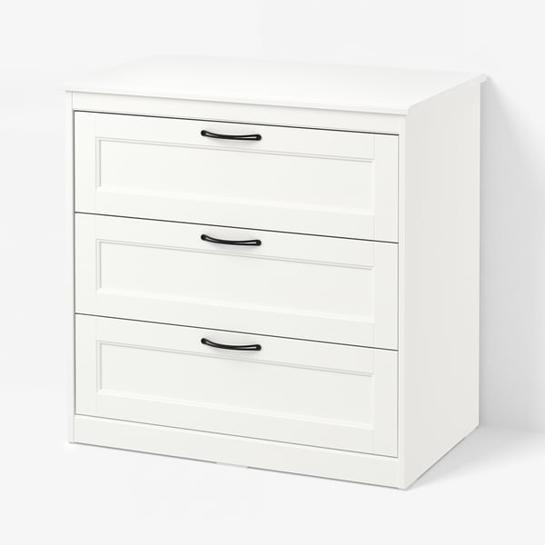 SONGESAND Chest of 3 drawers, white, 82x81 cm