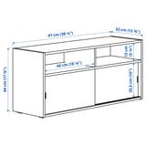 SPIKSMED TV storage combination, light grey, 234x32x96 cm