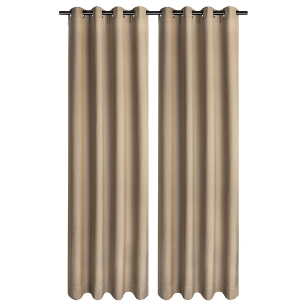 SPIRBJÖRNBÄR Room darkening curtains, 1 pair, beige/with eyelets, 145x250 cm