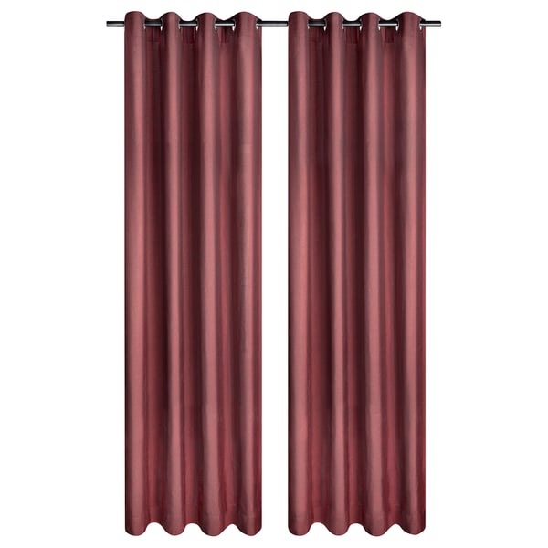 SPIRBJÖRNBÄR Room darkening curtains, 1 pair, dark brown-red/with eyelets, 145x250 cm