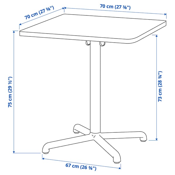 STENSELE / ODGER Table and 2 chairs, anthracite anthracite/anthracite, 70x70 cm