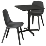 STENSELE / ODGER Table and 2 chairs, anthracite anthracite/anthracite, 70x70 cm