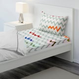 STILLSAMT Flat sheet and pillowcase, light green/multicolour, 150x250/50x80 cm