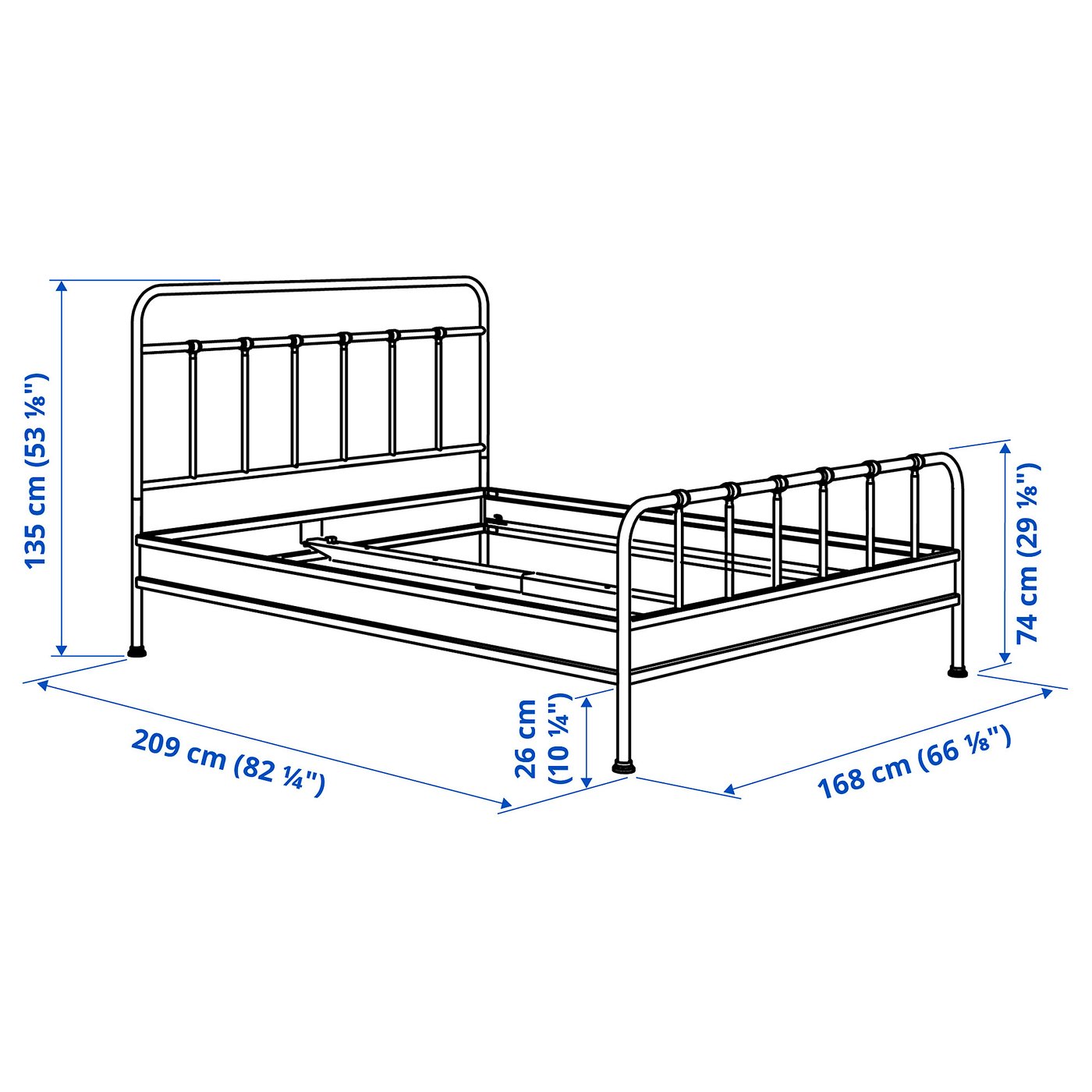 STJÄRNÖ bed frame, anthracite/Lönset, 160x200 cm (63x783/4