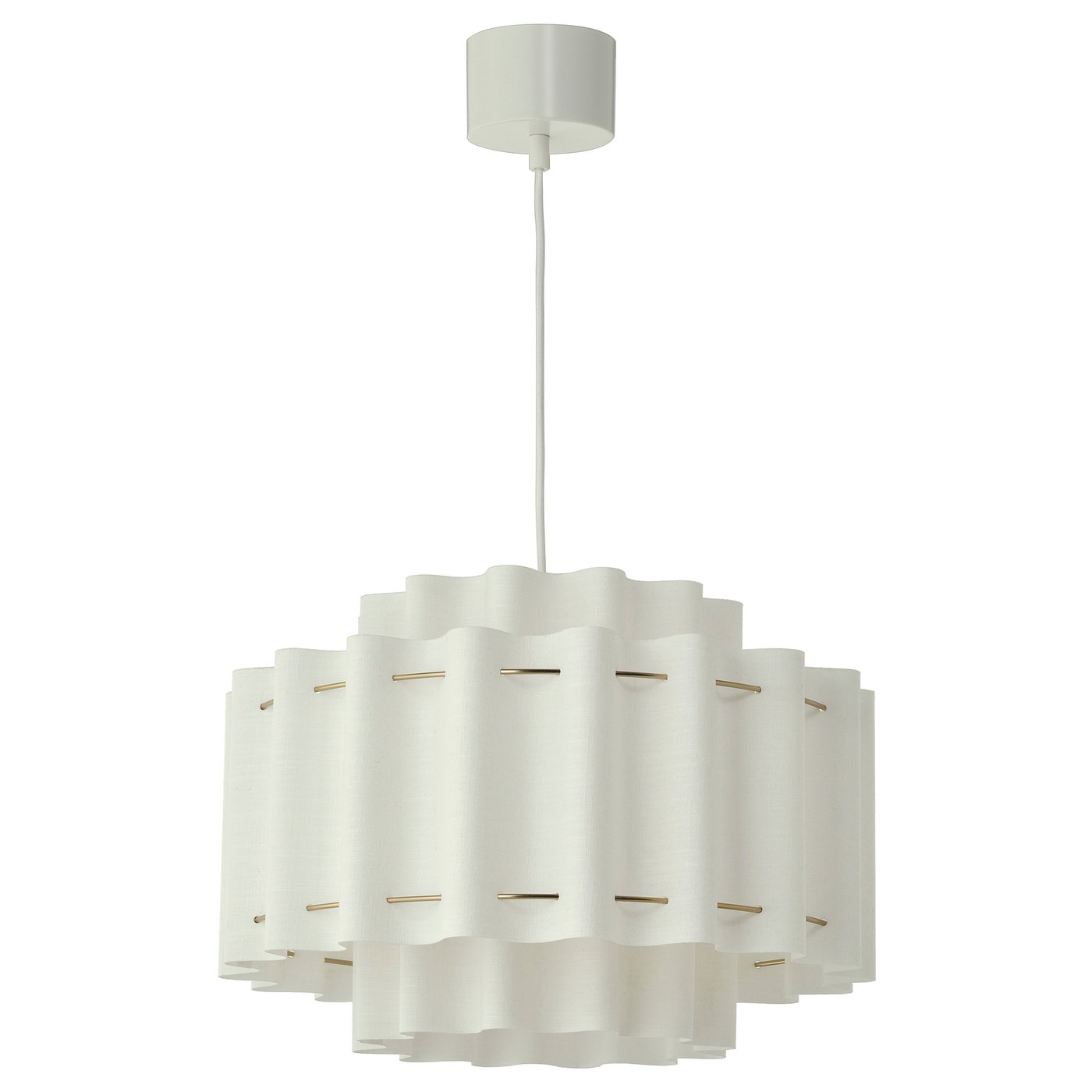 STOCKHOLM ストックホルム 2025 ペンダントランプ, 50 cm STOCKHOLM 2025 pendant lamp, white textile/brass-plated, 50 cm (20