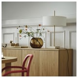 STOCKHOLM 2025 Table lamp, white textile/brass-plated, 65 cm