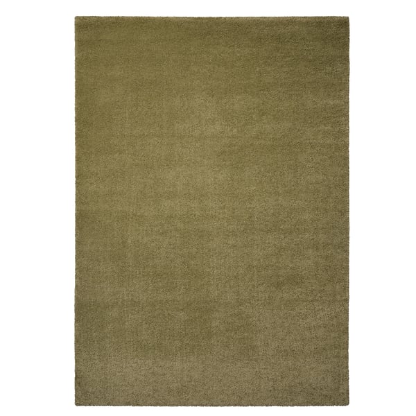 The STOENSE, a soft, green, rectangular rug with a thick, shaggy texture, suitable for bedrooms and living rooms.