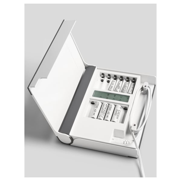 STORHÖGEN Battery charger with storage - white - IKEA