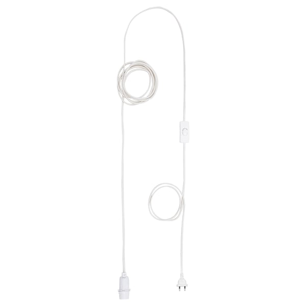 STRÅLA Cord set, white, 4 m