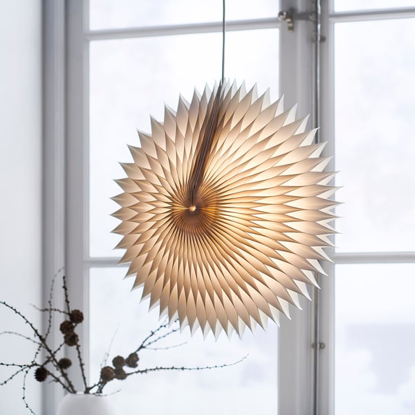 STRÅLA Lamp shade, 3D-shapes/white