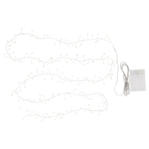 STRÅLA white led lights, slender branches, soft glow, battery-operated, elegant decor.