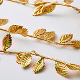 STRÅLA LED lighting chain with 40 lights, battery-operated leaf/gold-colour