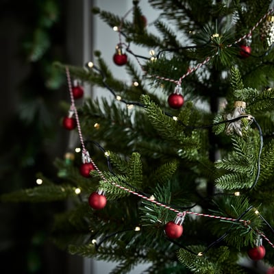 STRÅLA LED lighting chain with 40 lights, battery-operated/outdoor black