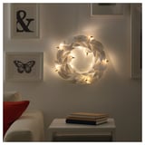 STRÅLA LED wreath, battery-operated/doves white
