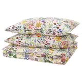 STRANDLUMMER Duvet cover and 2 pillowcases, multicolour/floral pattern, 240x220/50x80 cm