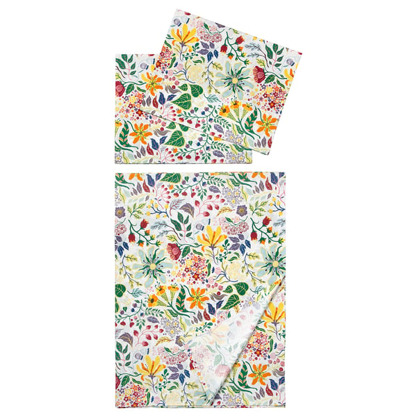STRANDLUMMER Flat sheet and 2 pillowcase, 240x260/50x80 cm