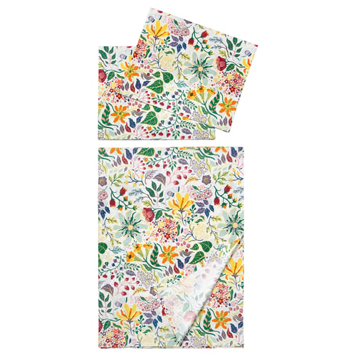 STRANDLUMMER Flat sheet and 2 pillowcase, 240x260/50x80 cm