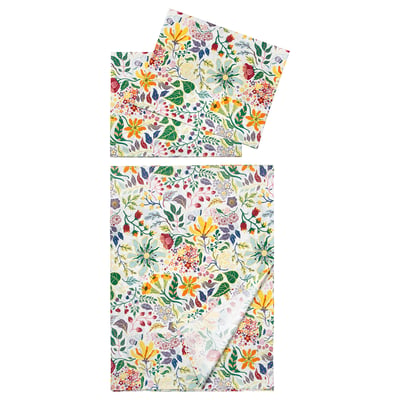 STRANDLUMMER Flat sheet and 2 pillowcase, 240x260/50x80 cm
