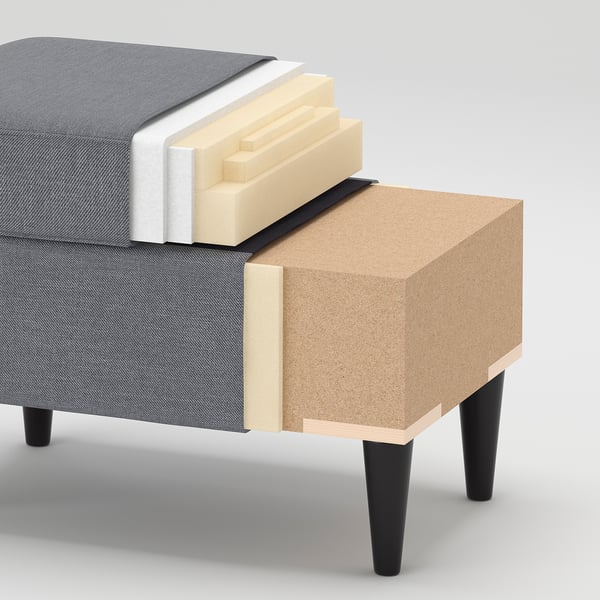 STRANDMON Footstool, Nordvalla dark grey