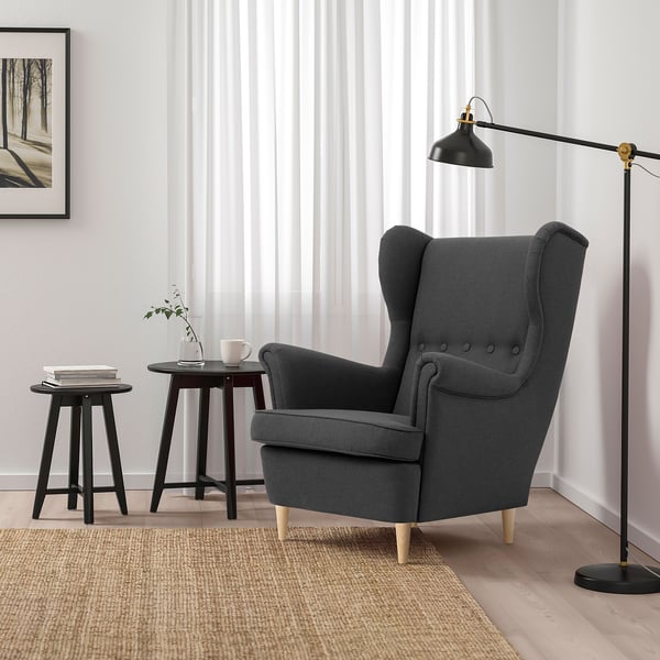 STRANDMON Wing chair, grey