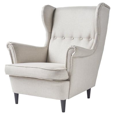 STRANDMON Wing chair, Kilanda light beige