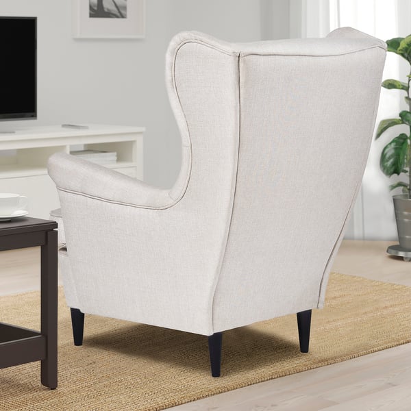 STRANDMON Wing chair, Kilanda light beige