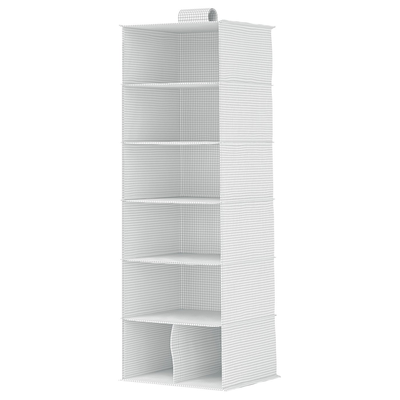 STUK Hanging storage with 7 compartments, white/black, 30x30x90 cm (11 ¾x11 ¾x35 ½ ")