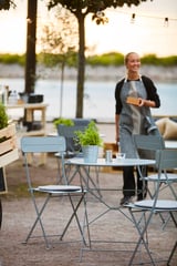 SUNDSÖ Table+2 chairs, outdoor, grey/grey
