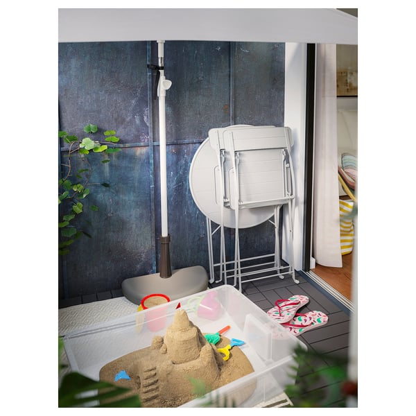 SUNDSÖ Table+2 chairs, outdoor, grey/grey