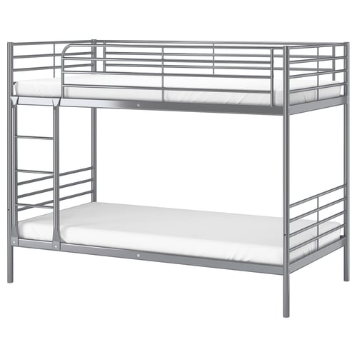 SVÄRTA bunk bed frame, silver-colour, 90x200 cm (353/8x783/4