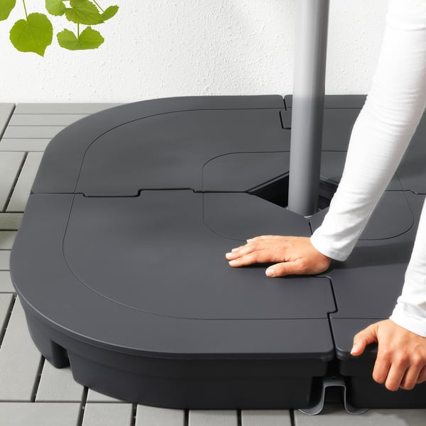 SVARTÖ Parasol base, dark grey
