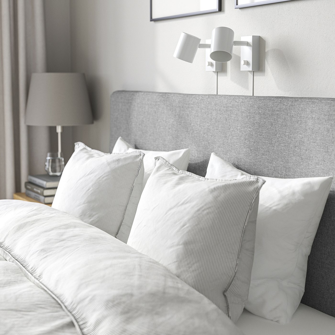 TÄRNKULLEN Upholstered bed frame Tibbleby beige/grey 160x200 cm (63x78  3/4 