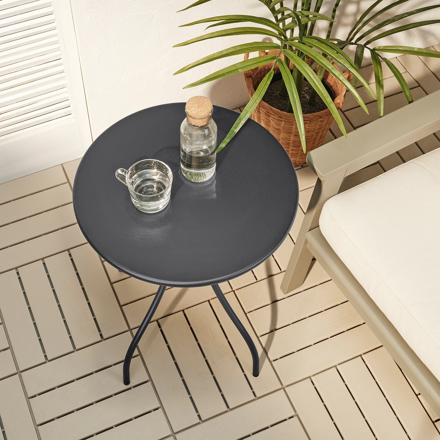Side Table Small Black Garden Table TÅNEBRO Side Table, In