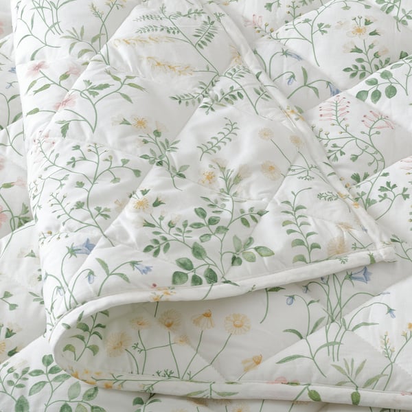 TIMJANSMOTT Comforter, white/floral pattern, 150x250 cm
