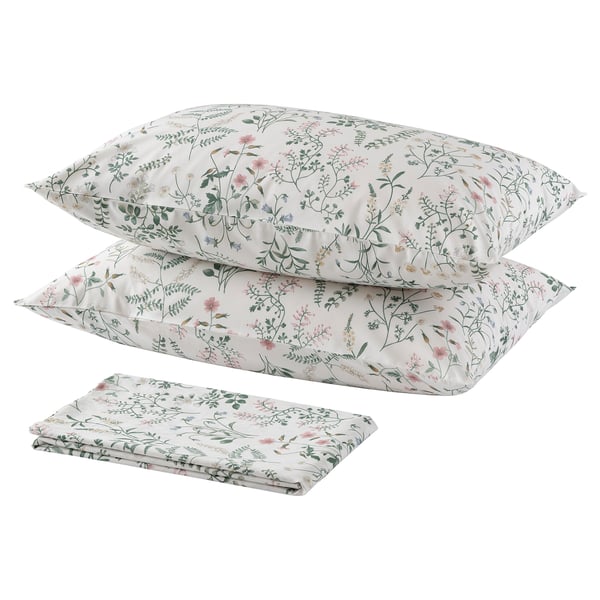 TIMJANSMOTT Flat sheet and 2 pillowcase, 240x260/50x80 cm