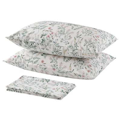 TIMJANSMOTT Flat sheet and 2 pillowcase, 240x260/50x80 cm