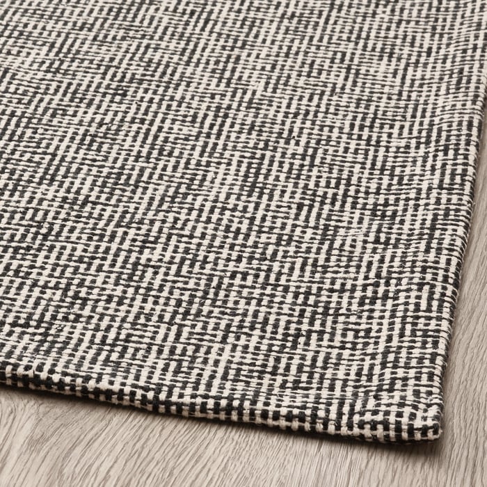TIPHEDE rug, flatwoven, black/natural, 80x150 cm (2'7"x4'11") IKEA