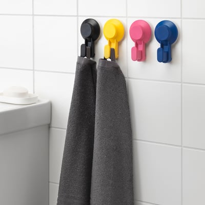 TISKEN Hook with suction cup, mixed colours
