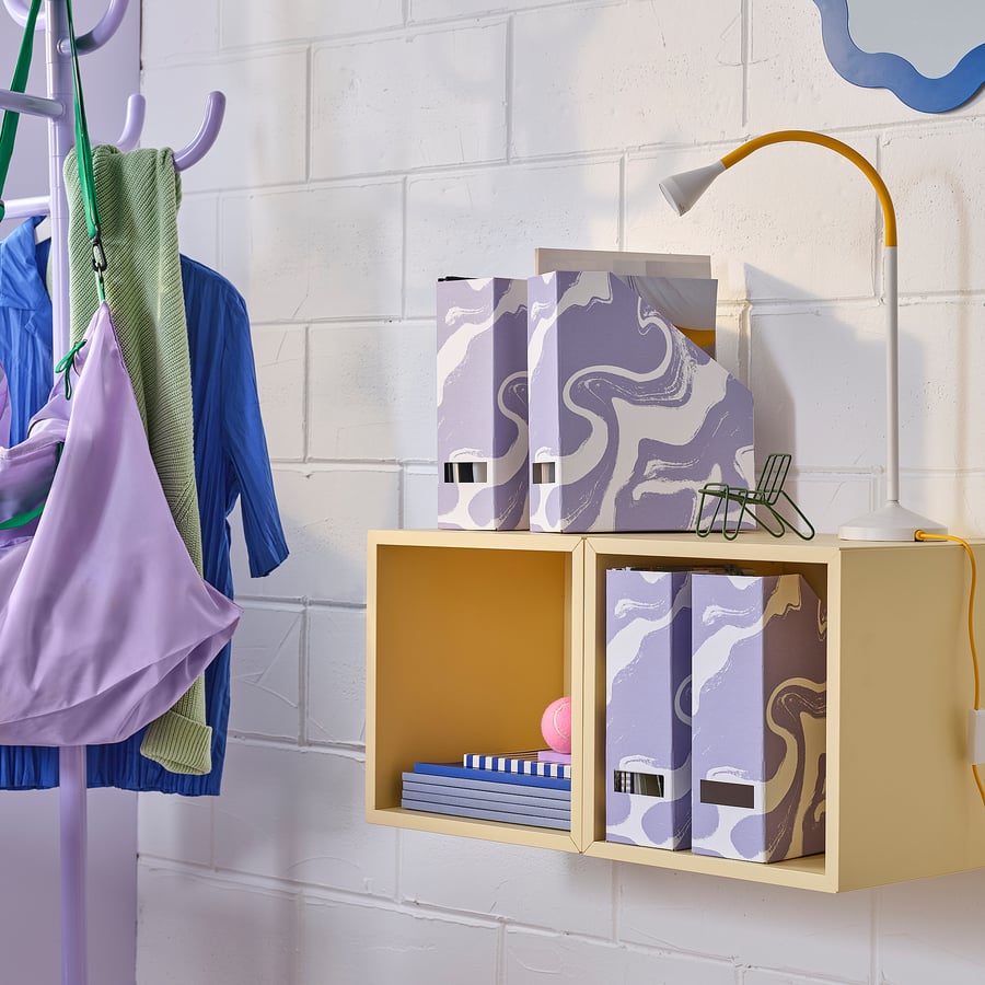 TJENA magazine file, patterned/lilac white IKEA