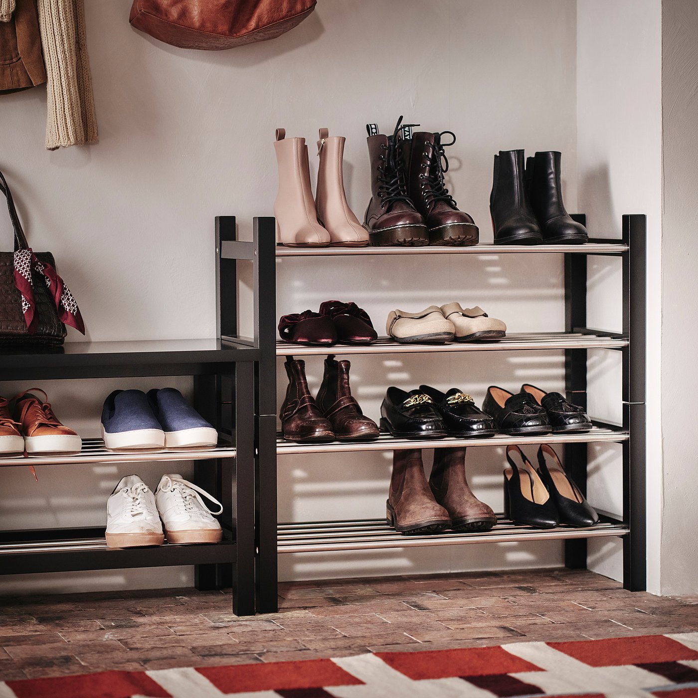 TJUSIG shoe rack, black, 79x32x37 cm (311/8x125/8x145/8