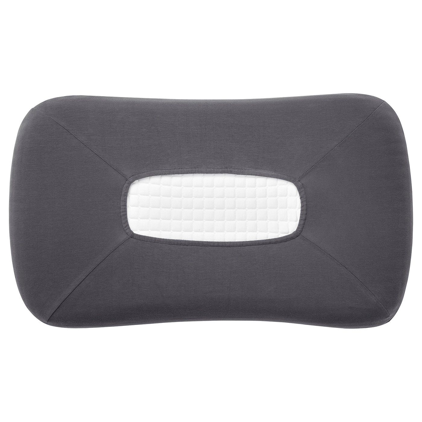 TÖCKENFLY pillowcase for ergonomic pillow, grey, 29x43 cm (11x17