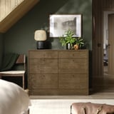 TONSTAD Chest of 6 drawers, brown stained oak veneer, 120x47x90 cm