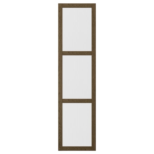 A TONSTAD door in a wooden frame, featuring a frosted glass panel, designed for pax wardrobes.