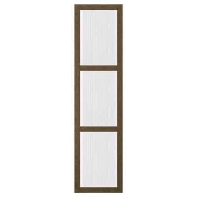 TONSTAD Door with hinges, brown/stained oak veneer glass, 50x195 cm