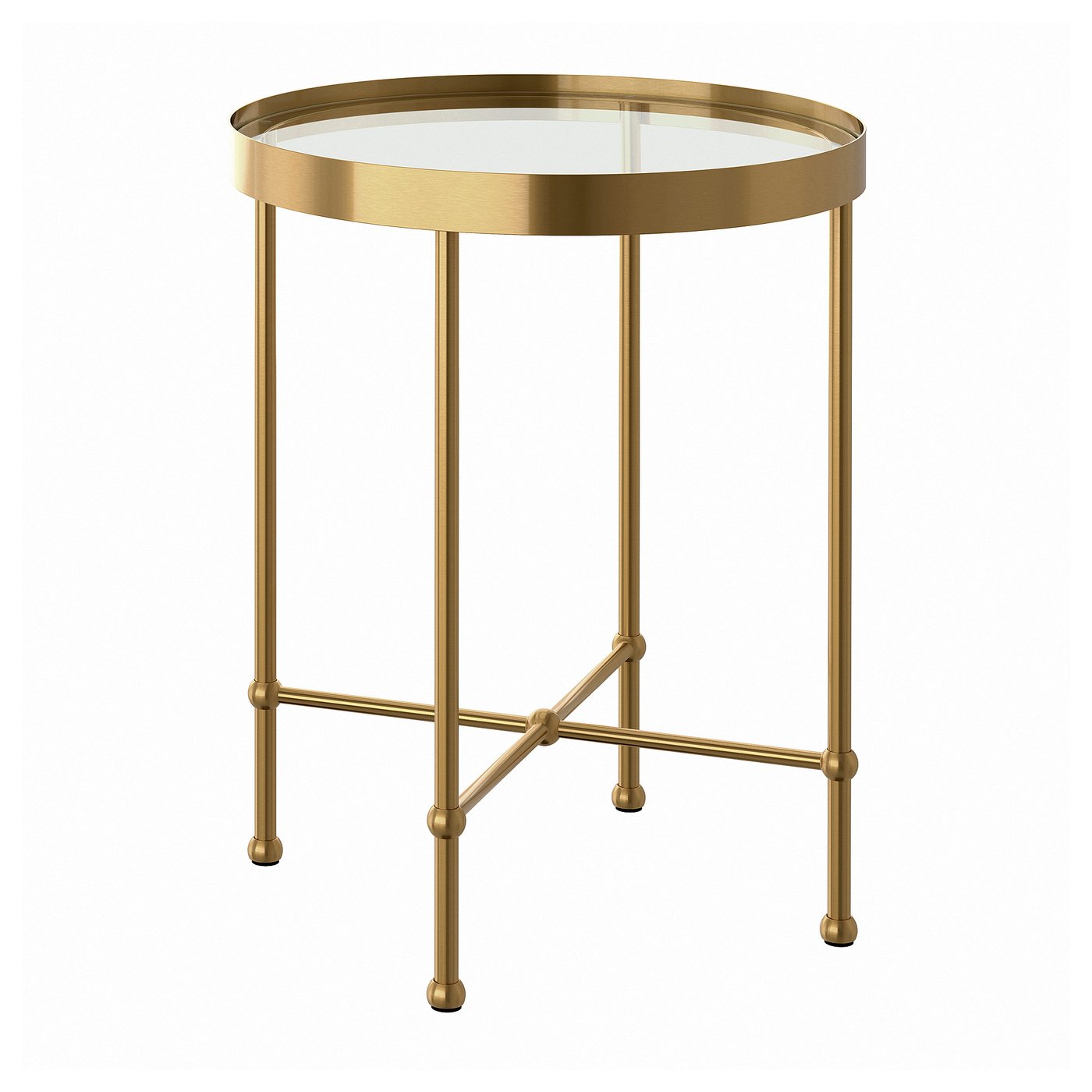 TORSJÖ side table, gold effect/glass, 45 cm (173/4