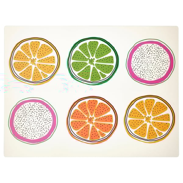 TORVFLY Place mat, patterned/multicolour, 40x30 cm